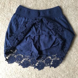 NWOT Blue Lace Short Skirt